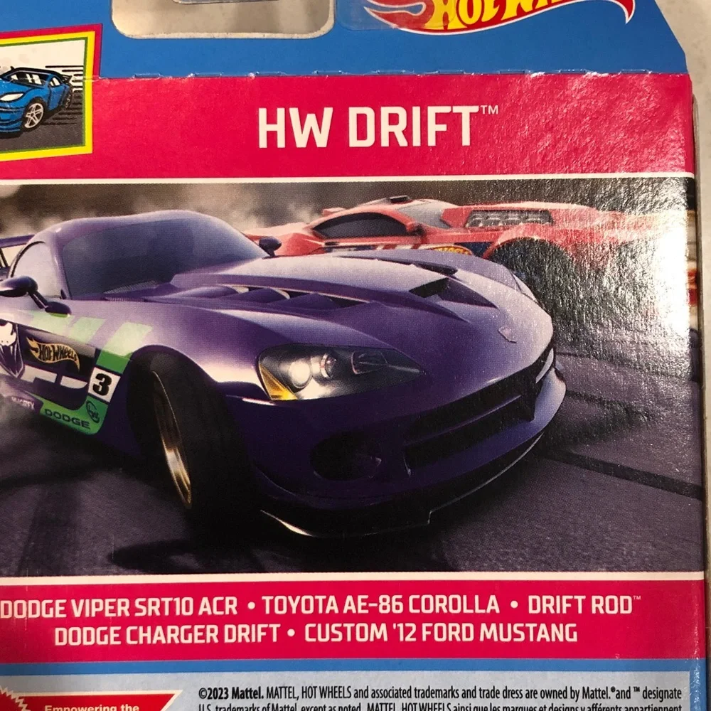 Mattel Hot Wheels Drift Car Set - Blue, Red, White, Yellow